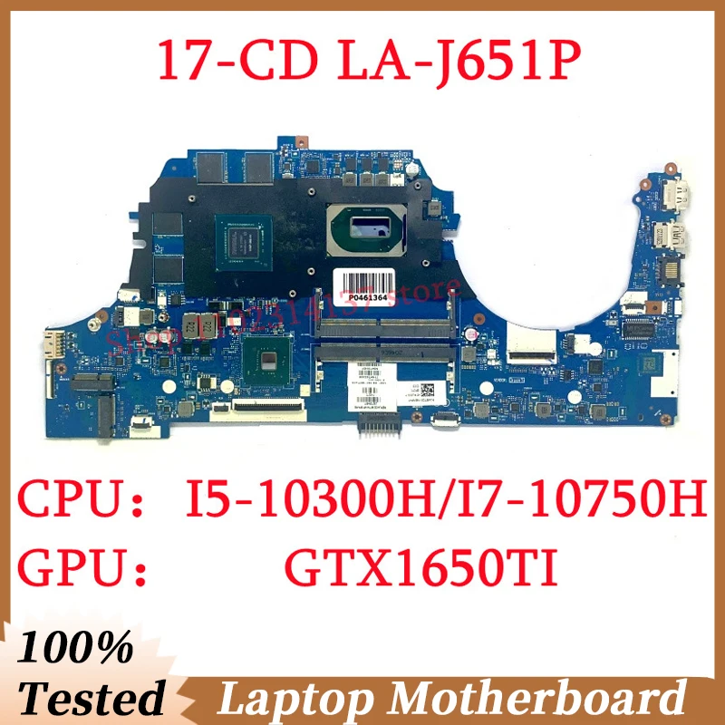 

For HP 17-CD L92729-601 M04758-601 L92730-001 With I5-10300H/I7-10750H CPU LA-J651P Laptop Motherboard GTX1650TI 100%Tested Good