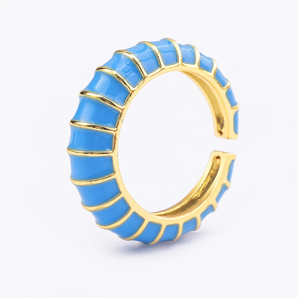 AIBEF New Fashion Enamel Oil Dripping Color Geometric Opening Adjustable Ring Women\'s Fashion Jewelry Party Charm Gift Wholesale