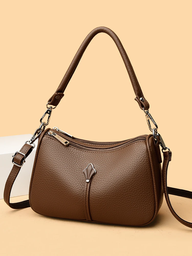 

Новинка 2025 года, женская сумка через плечо из мягкой кожи под мышками, модный коврик, повседневная сумка через плечо, кошелек