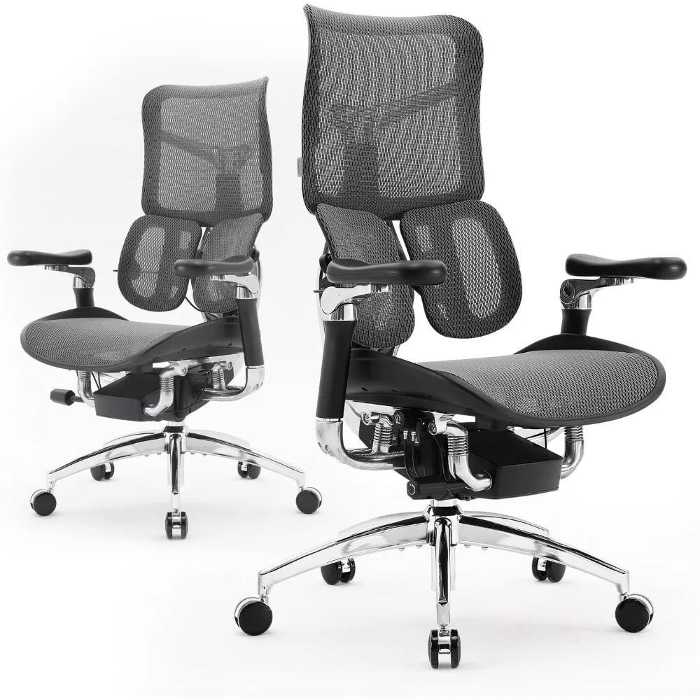 

Ergonomic Office Chair, Computer Chair with Dual Dynamic Lumbar Support, Coordinated Armrests, Adjustable Rolling Gaming Chairs