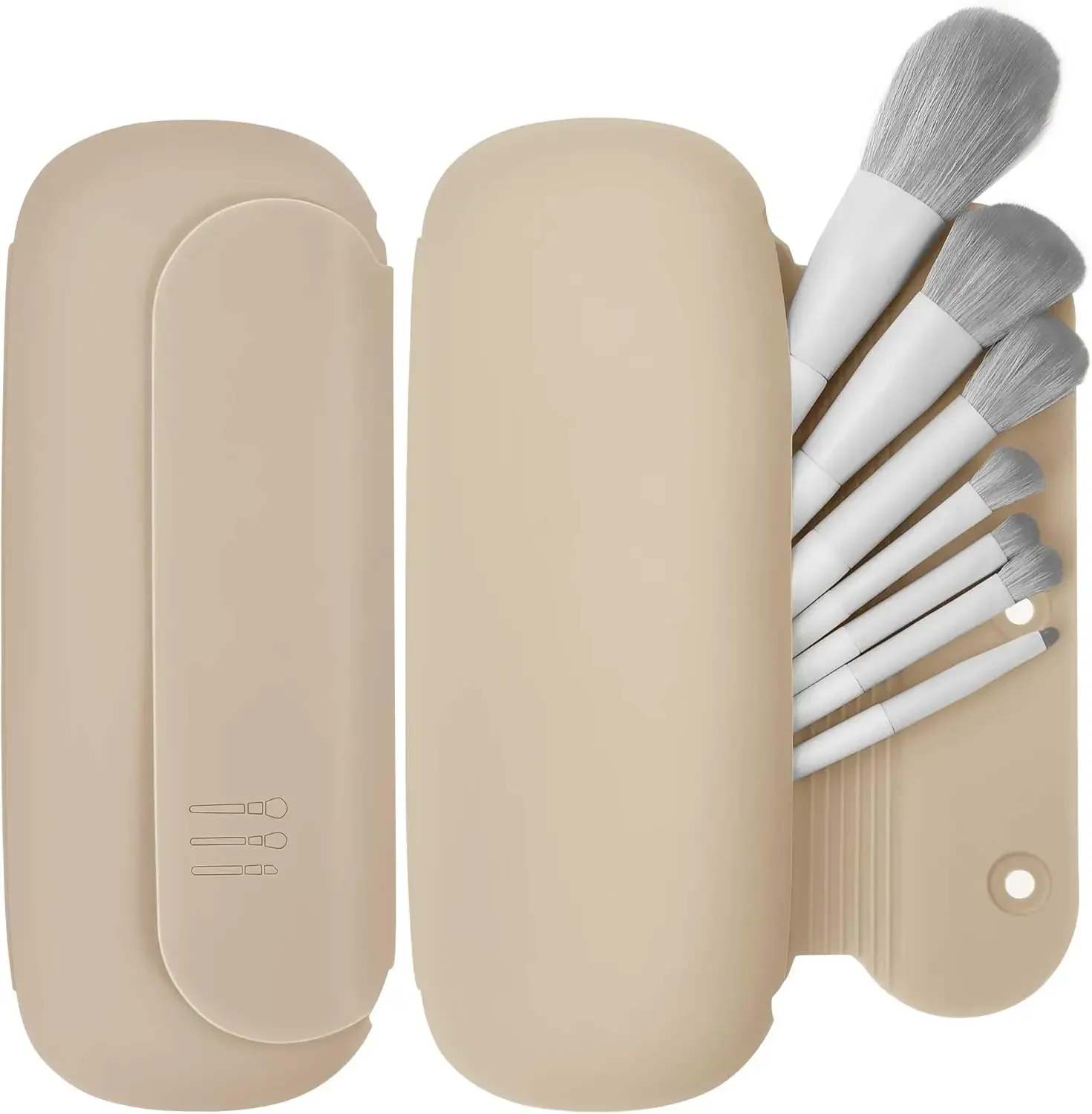 

Makeup Tool Cosmetic Bag, Portable Multifunctional Makeup Tool Kit, Travel Makeup Organizer, Silicone Makeup Brush Pouch.