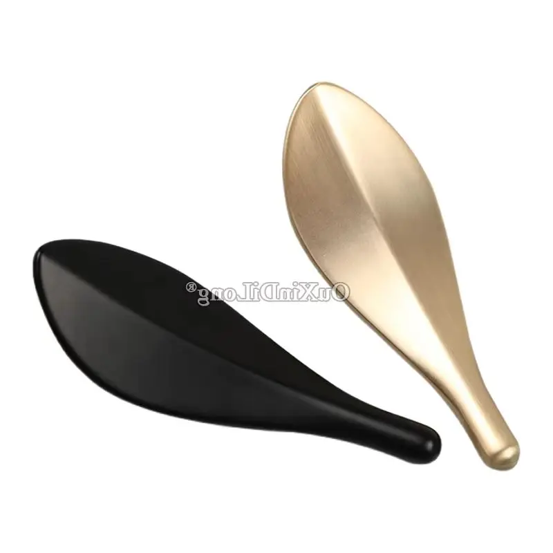 

Новинка, 2 шт., мебельные ручки с листьями мушмулы, ручки для ящика, шкафа, кухонной обуви, ТВ, винного шкафа, ручки, латунь/черный