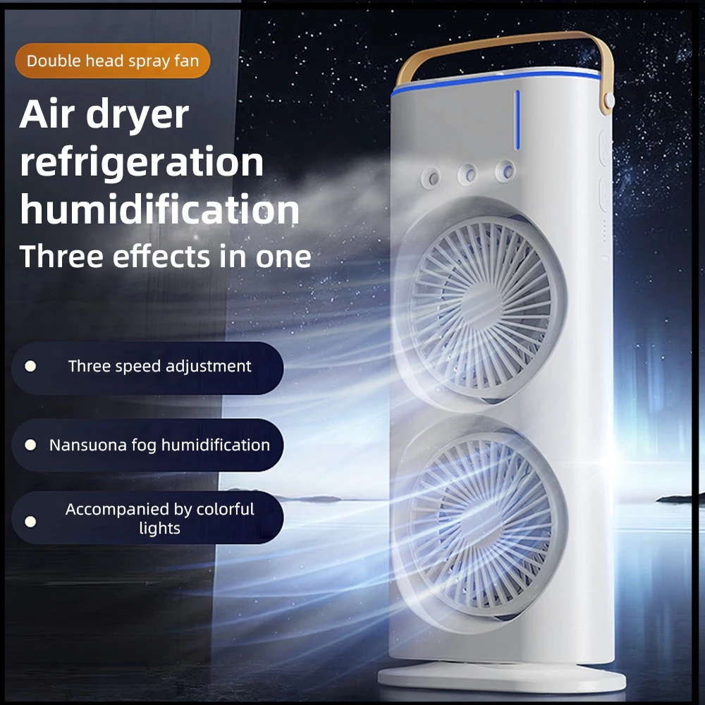 

New Spray Air Conditioning Fan Cross-border Refrigeration Fan Household Portable Cooling Fandesktop Mini Electric Fan with Light