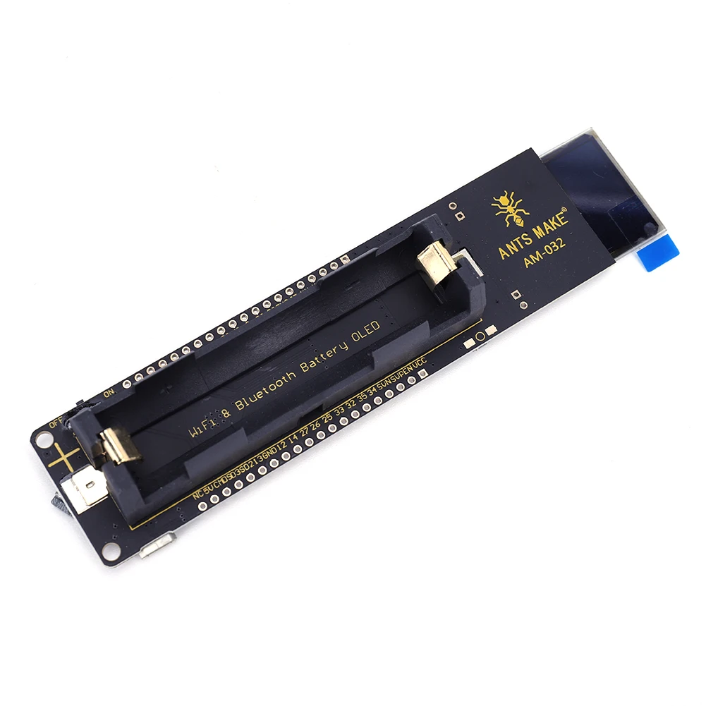 ESP32 Module 0.96 Inch OLED Display with 18650 Battery Holder DC3.6V-5V Input WiFi Bluetooth-compatible Development Board