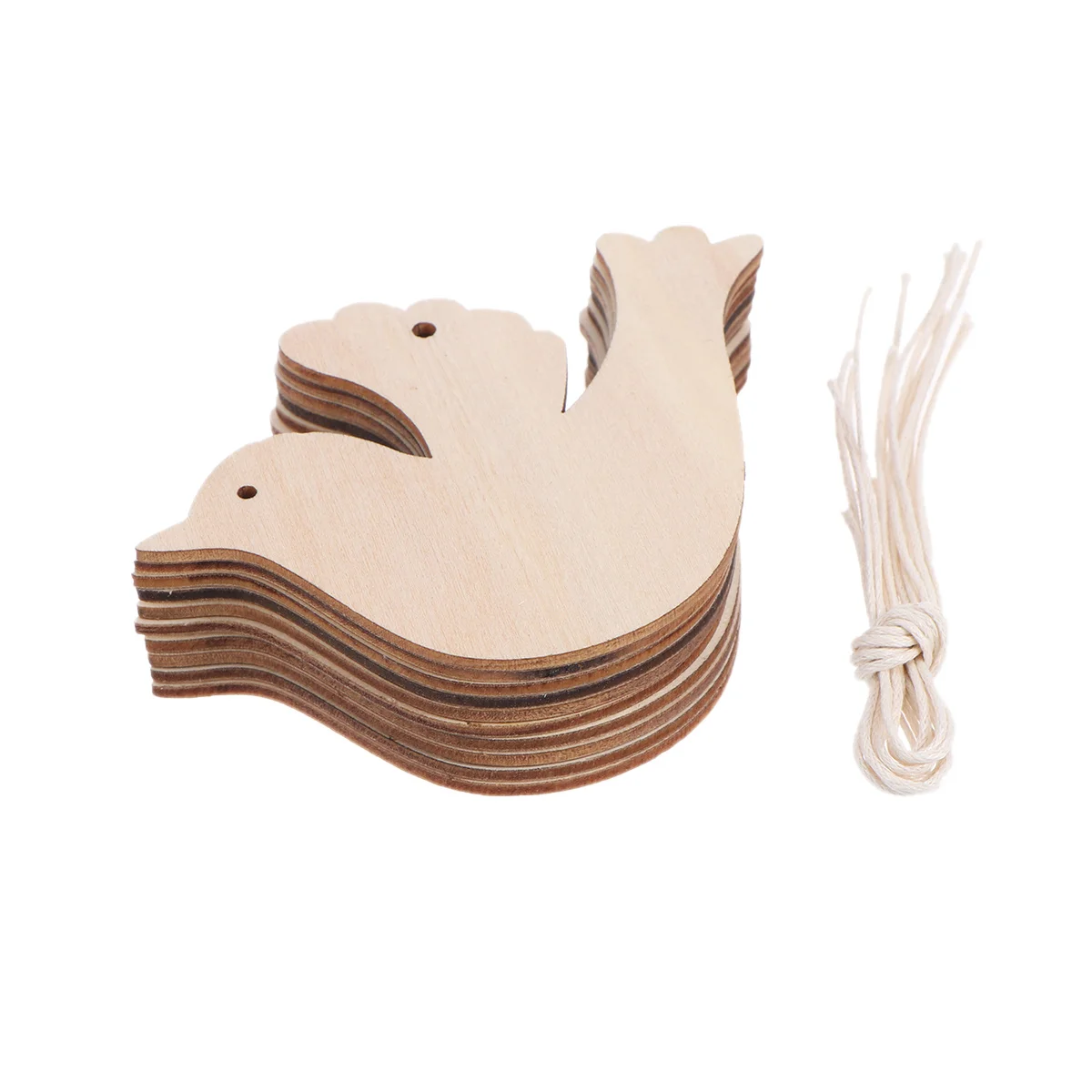 

10pcs Wooden Christmas Bird Hanging Ornaments Diy Craft Decor For Tree Wall Window Door Holiday Party Decoration