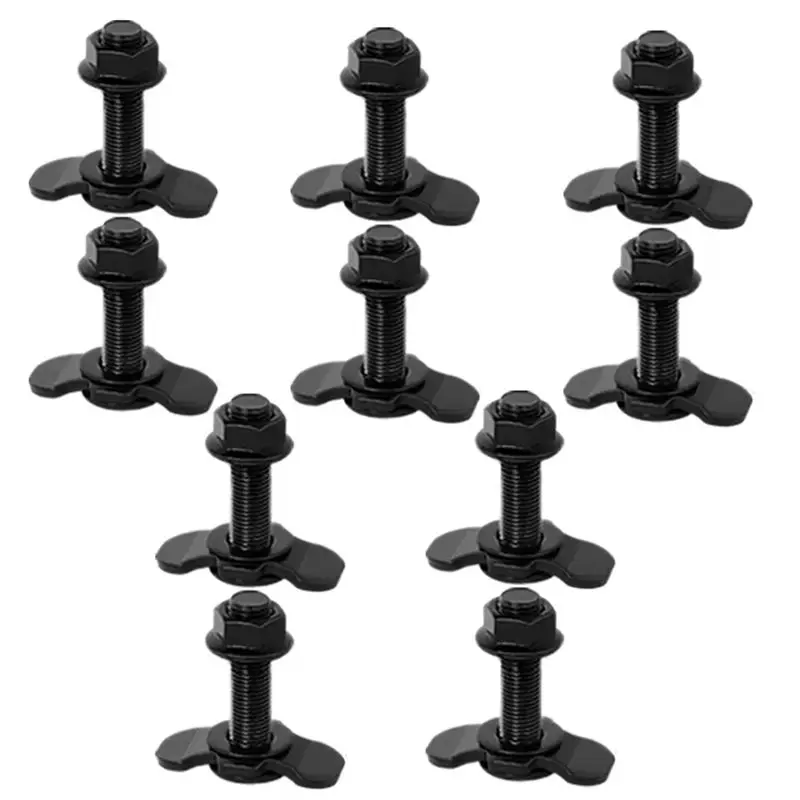 

10Pcs L Track Double Lug Threaded Stud Nuts Fitting 3/8-24 45Mm For Trailer For Truck Bed Cargo Fitment