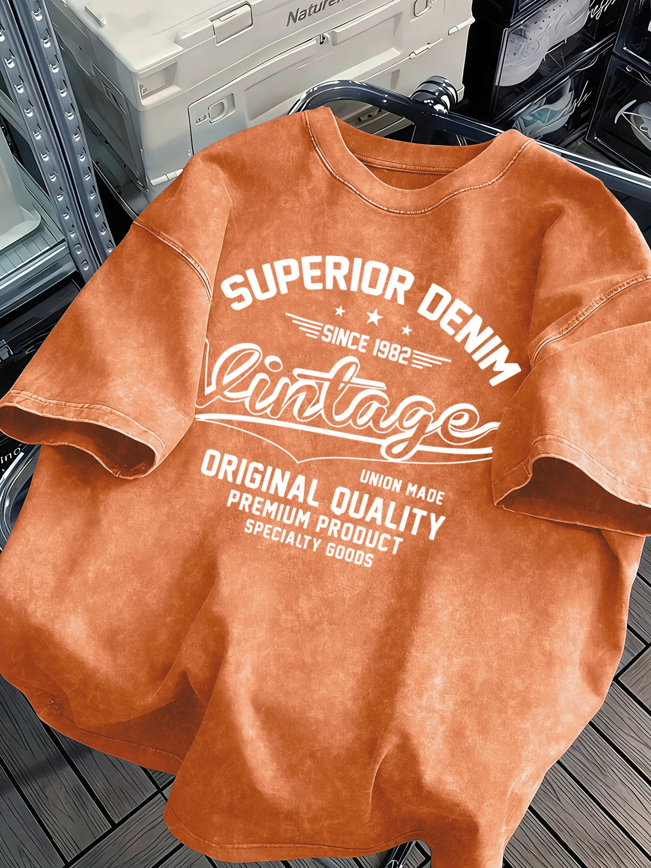 Hochwertiger Denim seit 1982, bedruckte, gewaschene Herren-T-Shirts, Sommer-Freizeitoberteile aus Baumwolle, lockeres, weiches Oberteil, Unisex-All-Match-Kleidung