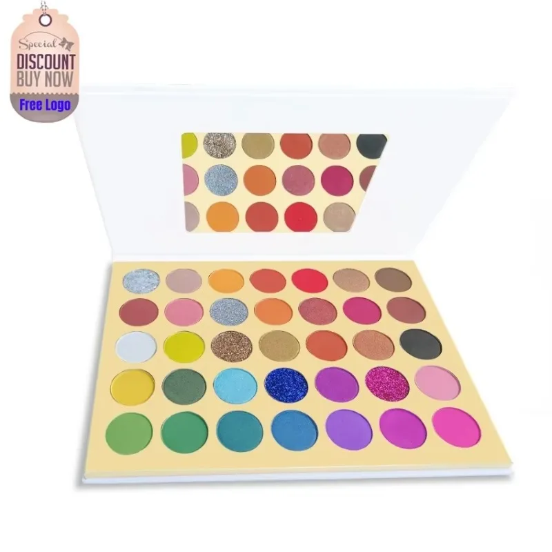 Private Label 35-colors Glitter Eyeshadow Palette High Pigment Long Lasting Wateproof Matte Easy To Use Eyes Beauty Makeup Bulk