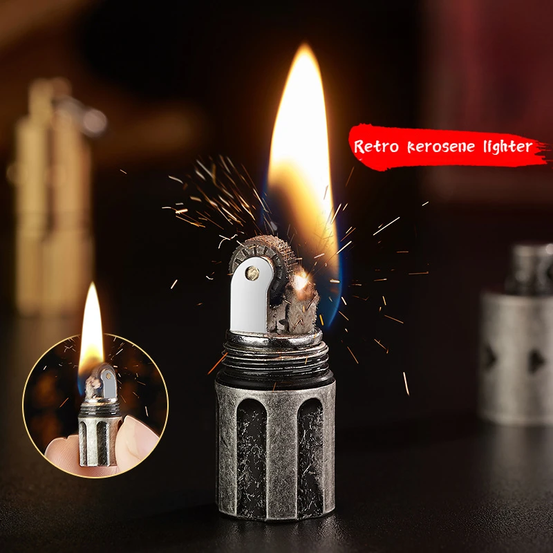 

Mini Fingertip Toy Small Kerosene Lighter Personalized Creative Pendant Outdoor Kerosene Cigarette Lighter Men's Smoking Gadget