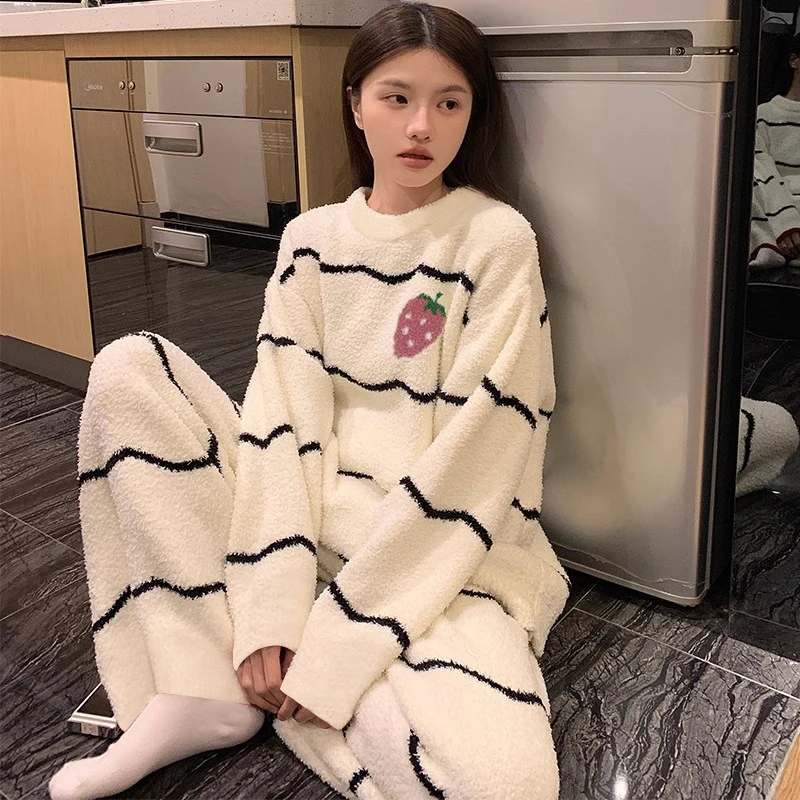 

Pajama Sets Hearts Women Terry Starry Night Homewear Beautiful Lady Comfortable Feel Breathable Durable Spring Loungewear Simple