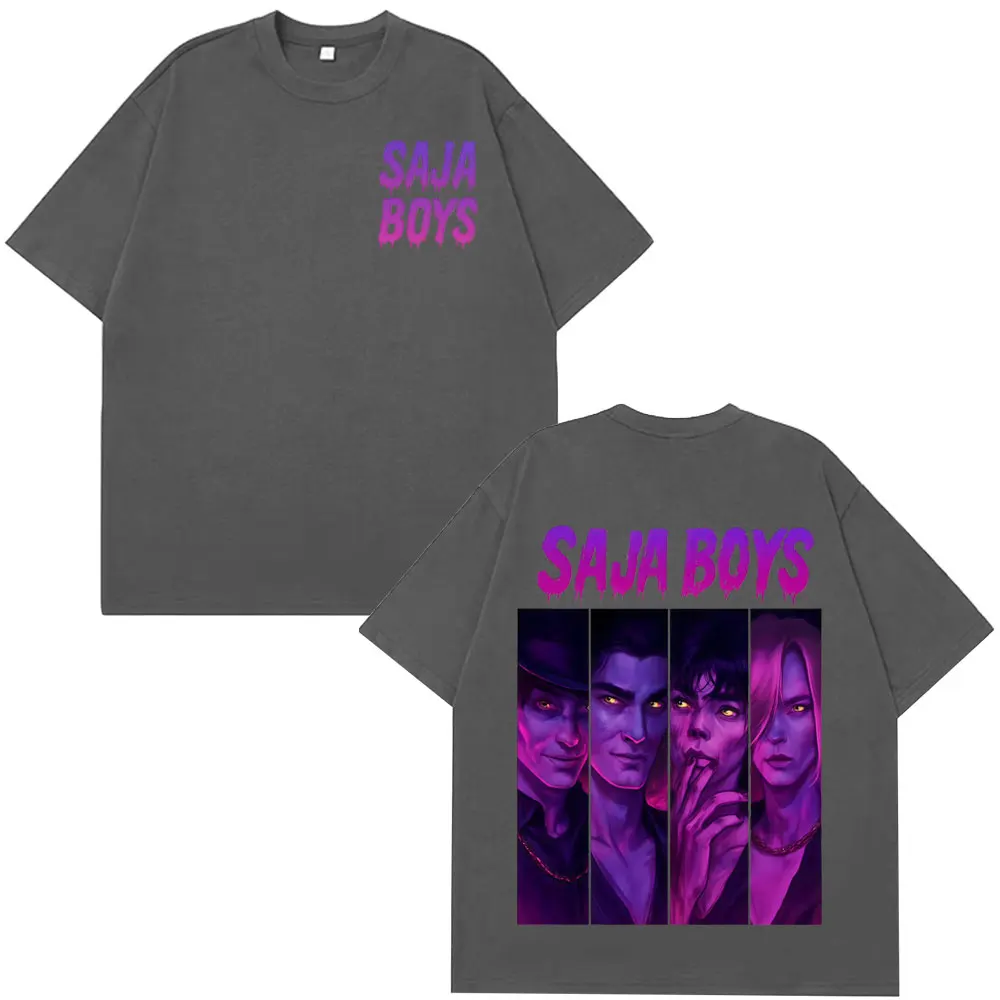 ساجا بنين Kpop شيطان الصيادين أنيمي مضحك ميمي تي شيرت الرجال النساء الهيب هوب تي شيرت ، قصيرة الأكمام عادية القطن تي شيرت على طراز هاراجوكو #2
