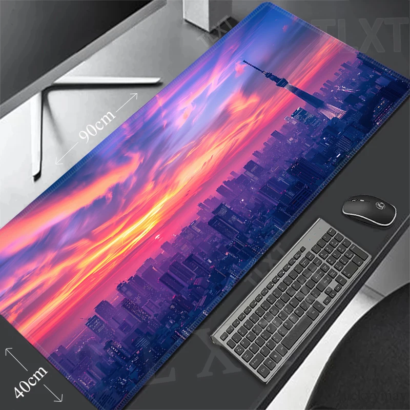 

Sunset Clouds Mouse Pads Gaming Mousepad Gamer Mouse Mat Keyboard Mats Desk Pad Aesthetic Mousepads XXL 90x40cm For Computer