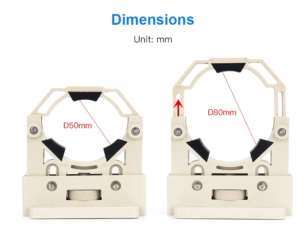 WaveTopSign CO2 Laser Tube Holder Support Mount Flexible Plastic 50-80mm for 50-180W Laser Engraving Cutting Machine 1 pair 2pcs