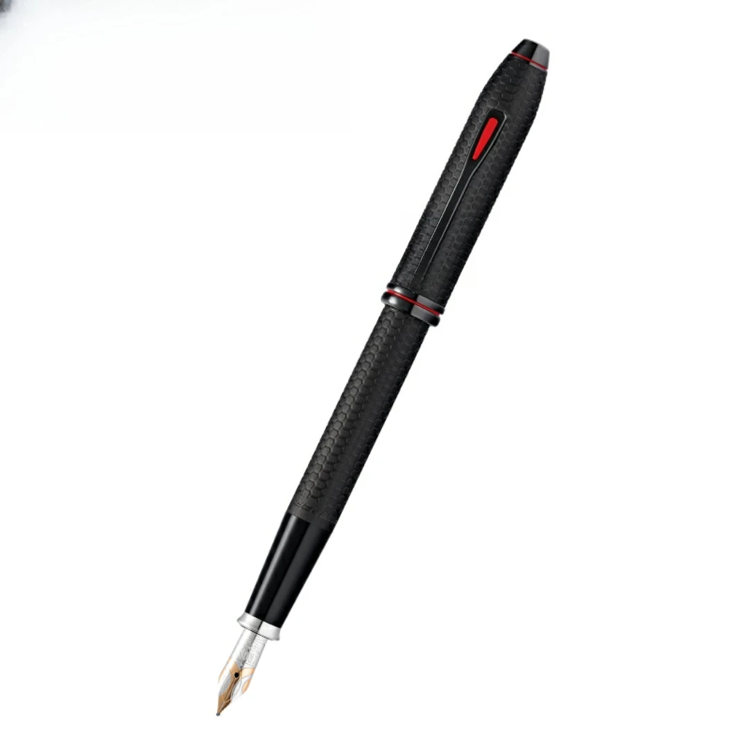 

Pen forged black honeycomb pattern 18K gold pen business gift