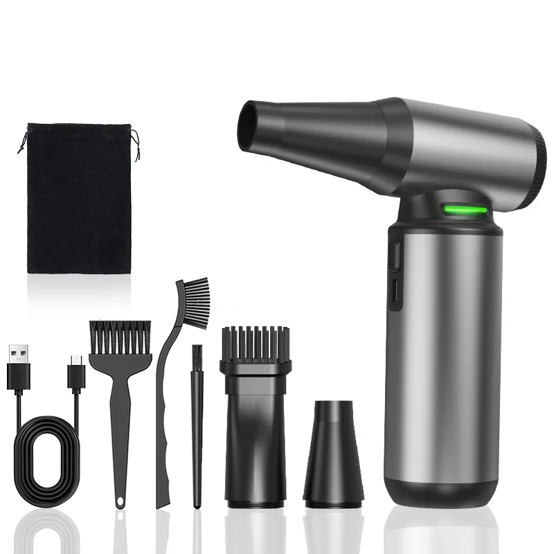 Aluminum Alloy Handheld Turbo Fan Mini Car Cleaning Duster High Power Outdoor Fire Booster Blower Portable Cordless Dust Blower