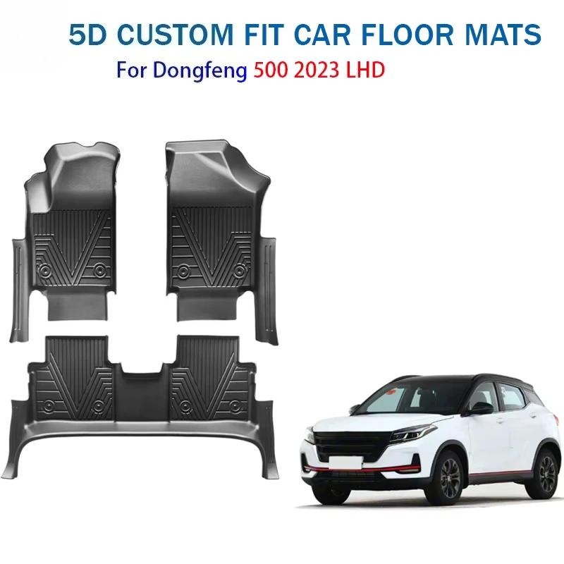 Factory Direct 5D TPE Custom Fit Car Floor Mats for Dongfeng 500 2023 LHD All Weather Waterproof Anti Slip Floor Liners