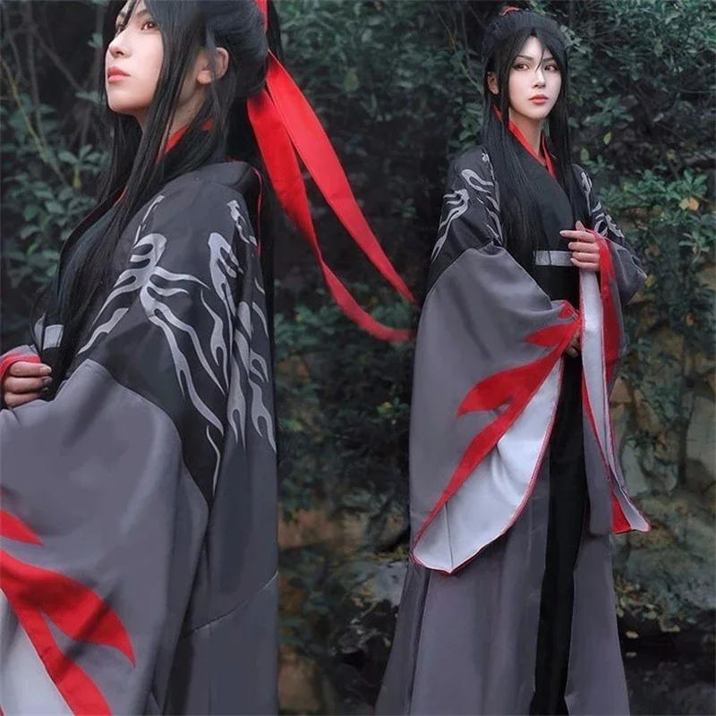 أنيمي داو مو إلى شي تأثيري وي Wuxian Lan Wangji زي غراند ماستر من زراعة الشيطاني مو داو زو شي تأثيري حلي شعر مستعار