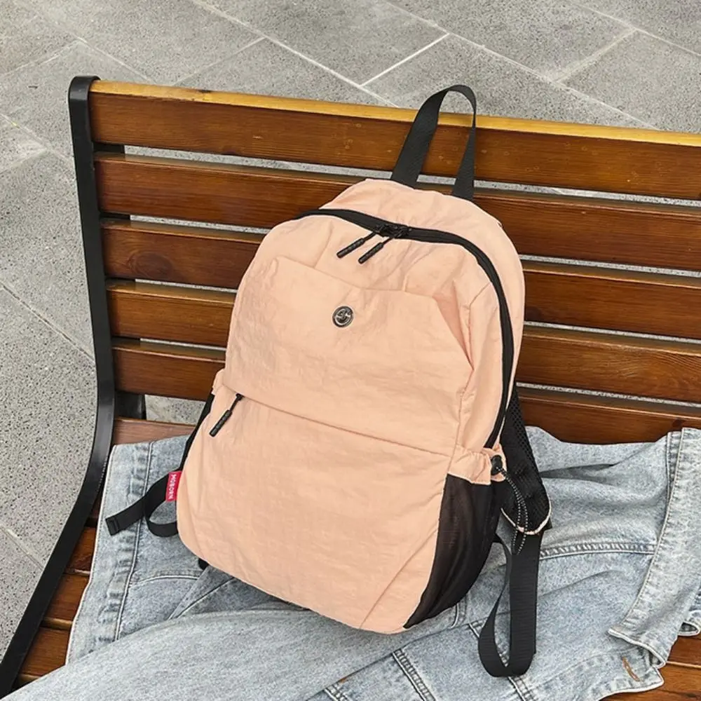 

Creative Small Pack Sport Nylon Backpack Korean Style Handbag Solid Color Shoulder Bag Solid Color Retro Backpack Outdoor