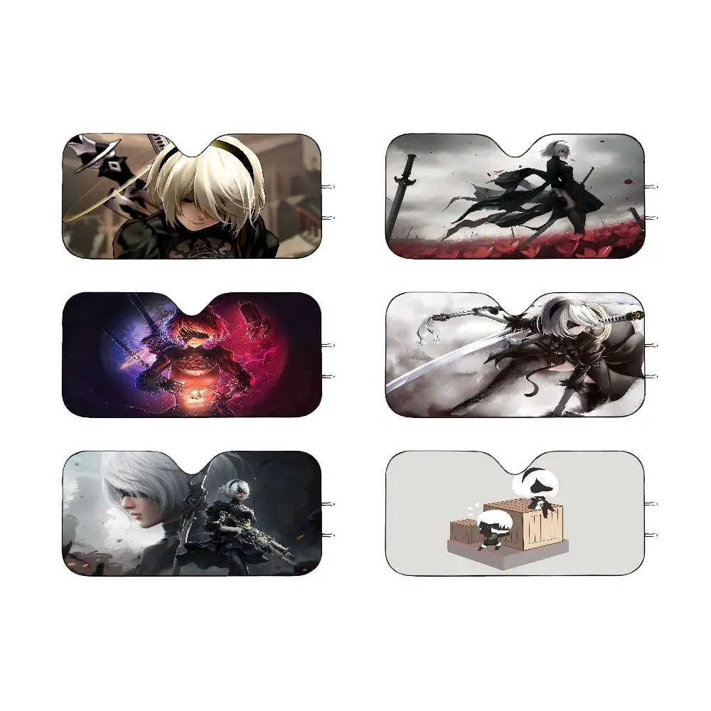 

Game Nier Automata Cartoon Windshield Cover Car Windshield Banner Car Window Shade Windshield Sunshade Western Car Decor