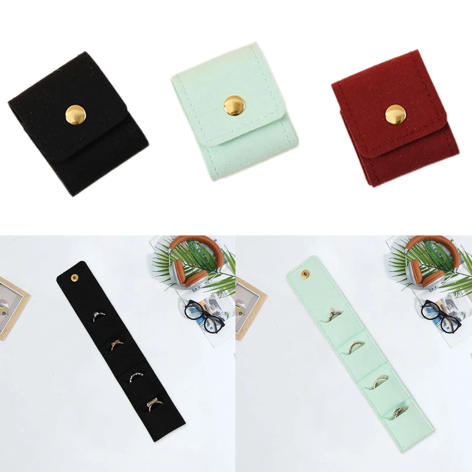 Travel Pouch with Buckle Portable Charms Small Jewelry Organiser Bag for Wedding Holidays Party Travel Trinkets