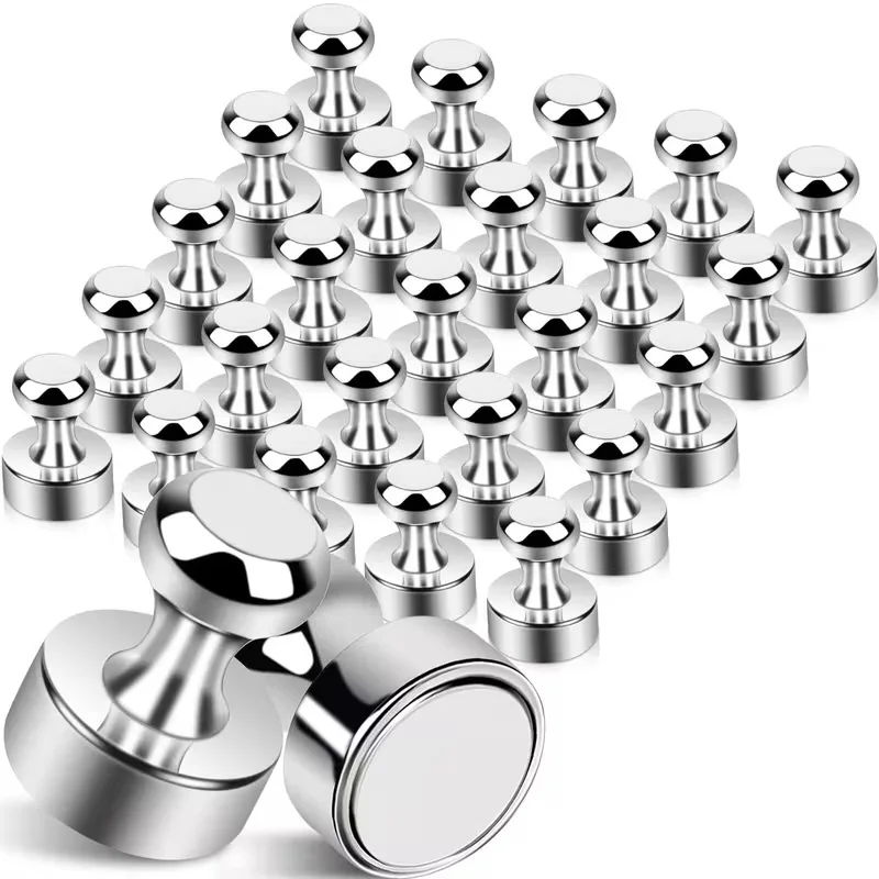 Silver White Mini Magnetic Push Pins Fridge Magnets Multi-purpose Magnetic Map Stickers Home Office Marker Tools