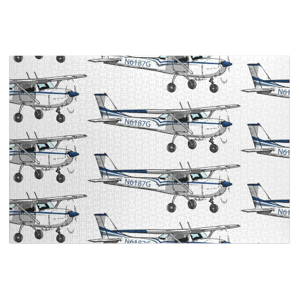 

Деревянный пазл-головоломка Cessna N6187G с индивидуальным фото и изображением животных