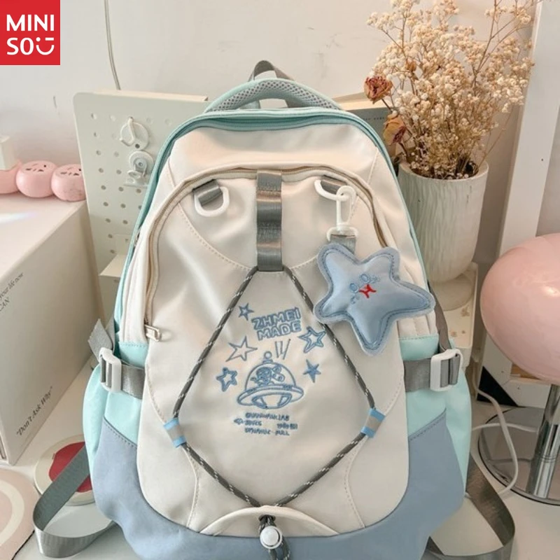 

Miniso Candy Rabbit Backpack | Star Pendant Design, Lightweight Sweet School Bag
