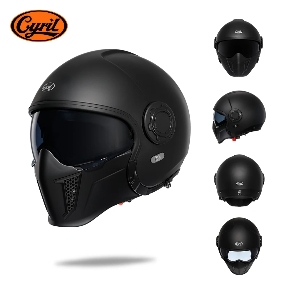 Modulaire Motorhelm Volledig Gezicht Open Helm Herenhelmen DOT ECE GOEDGEKEURD CYRIL OP12A Capacete De Moto Masculino