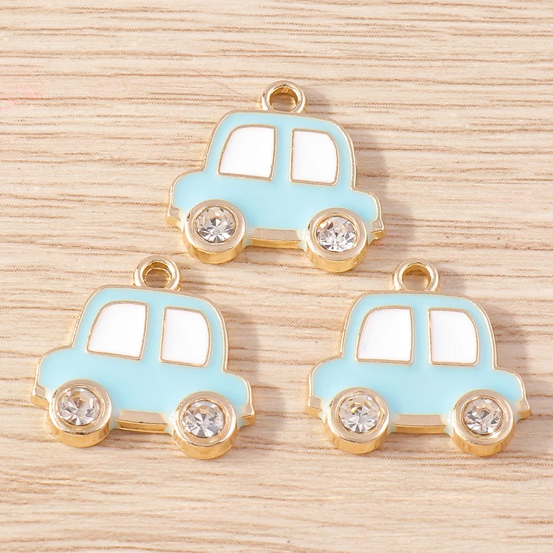10 stücke Nette Blaue Farbe Emaille Tier Vogel Pinguin Katze Blume Charms Anhänger für Schmuck Machen DIY Ohrringe Halsketten Handwerk geschenk – Detail 2