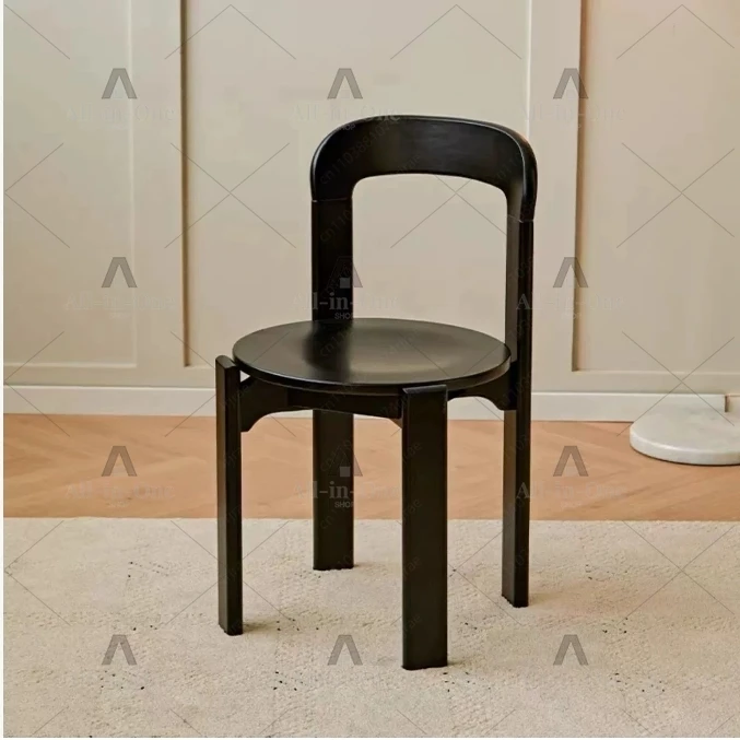 Mid-Century Solid Wood Chair Viral Rey Dining Stool French Bistro Vintage Cafe