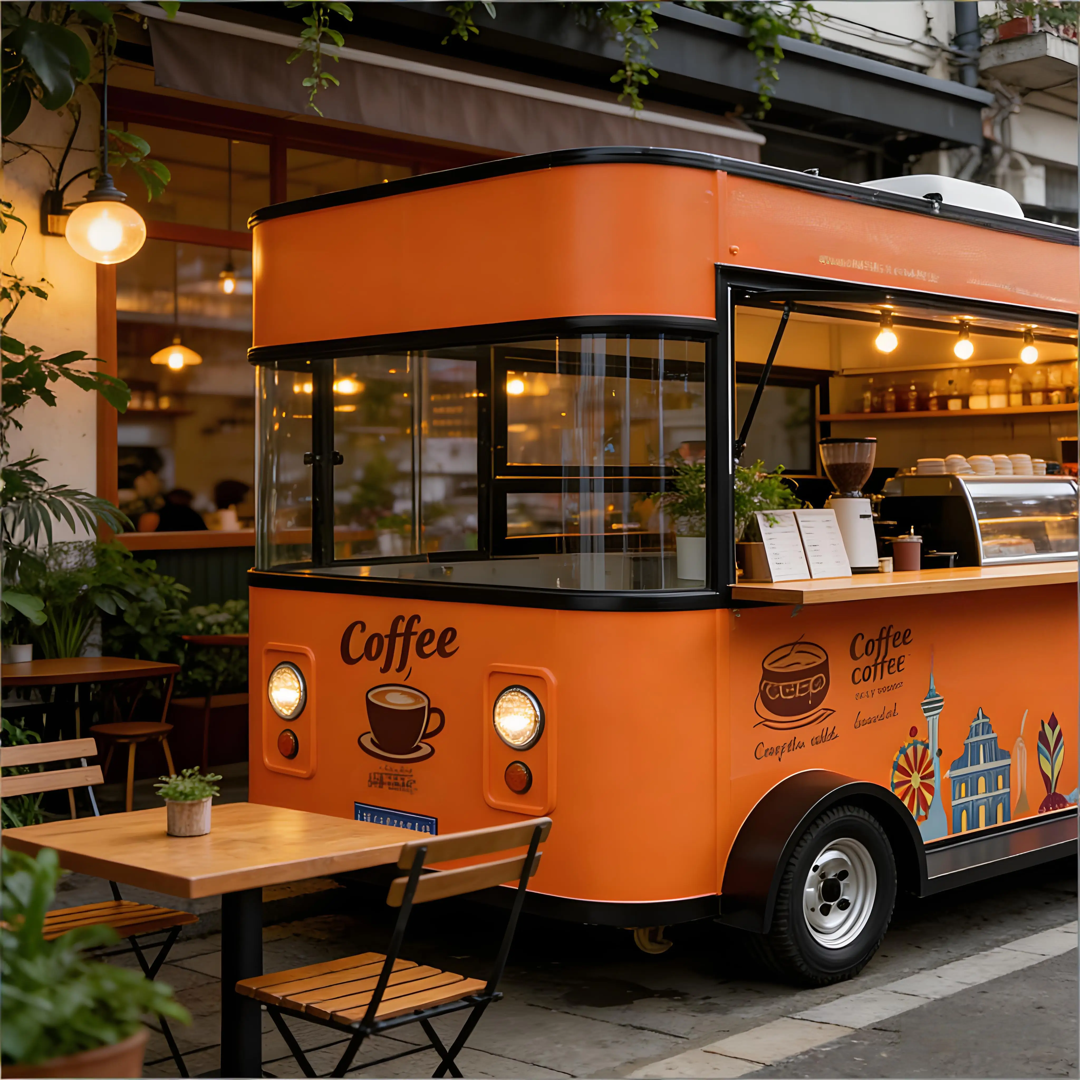 Food Cart Rolling Food Stand with Durable Frame, Multi-Function Countertop and Storage Space for Street Snacks