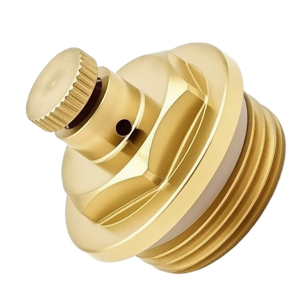 All-Copper Radiator End Cap with Manual Air Bleed Valve for Use in Radiator Systems Requiring Periodic Air Removal