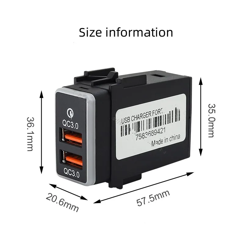 

AADD-For NISSAN TIIDA LIVINA GENISS X-TRAIL QASHQAI ALTIMA MARCH MURANO SUNNY Patrol Y62 QC3.0 Vehicle Fast Charging USB Connec