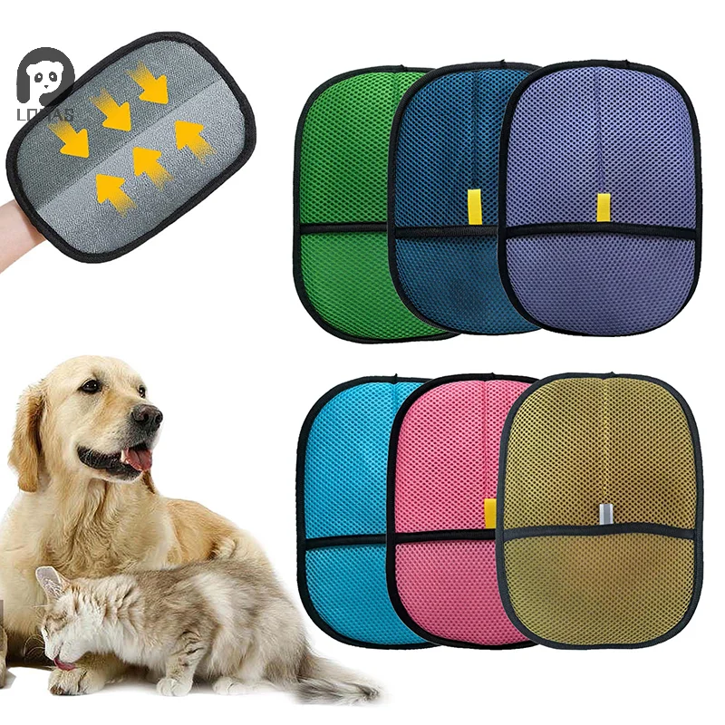 1PC Pet Hair Remover Glove Double-Sided Fur Gloves Cat Dog Fur Magnet Gloves for Washing Deshedding Cleaning Carpets Sofa