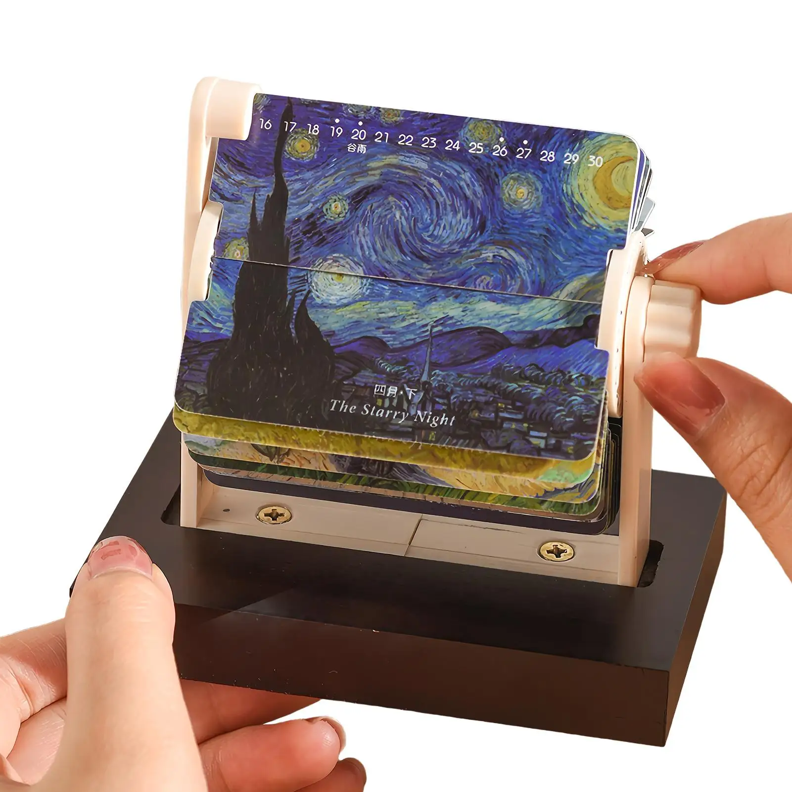 Famous Oil Paintings Desk Calendar 2026 Mini Mechanical Rotating Planner Aesthetic Calendar For Home Office School