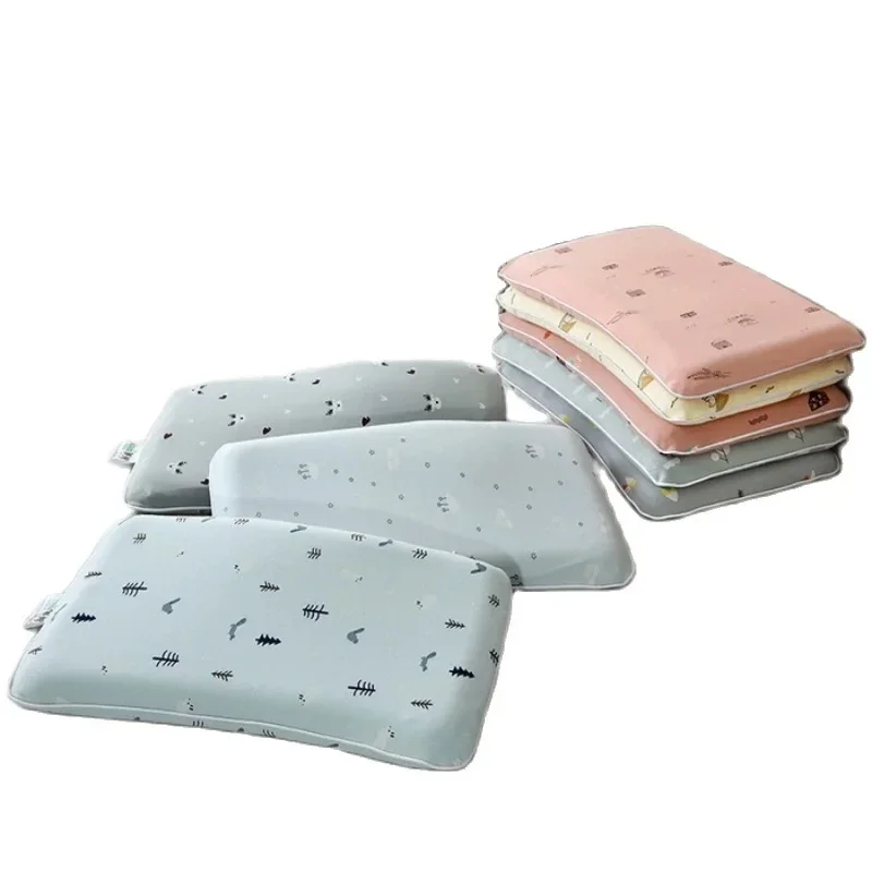 Natural Latex Pillow For Kids Neck Support 44*27cm Pillow Inner With Pillowcase Cartoon Drop Shipping Boy Girl Latex Pillows