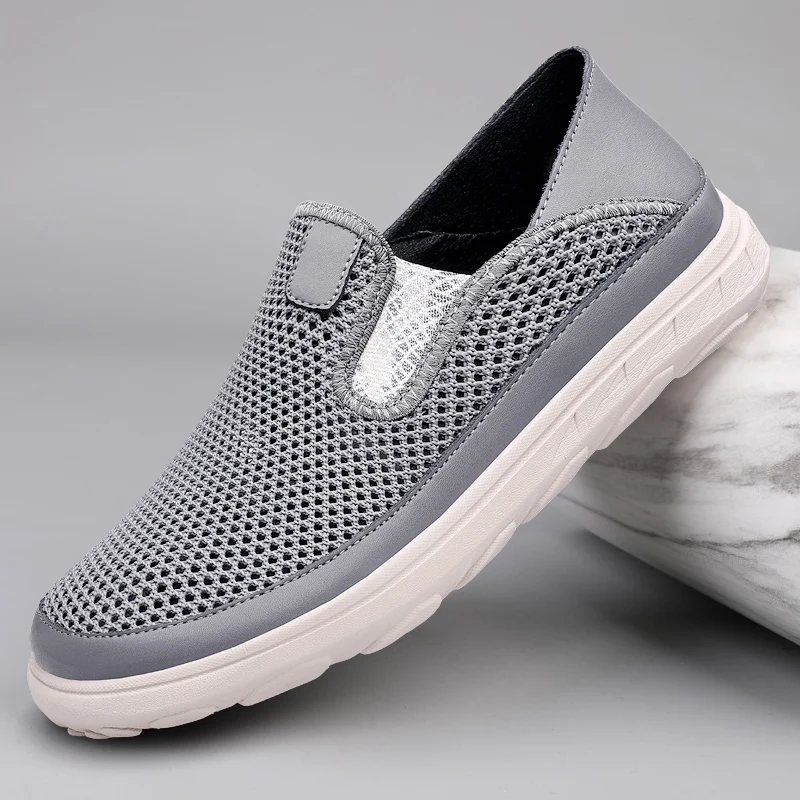 Summer Hollow Out Loafers Men Casual Shoes Large Size Breathable Man Moccasins Men's Flat Sneakers Slip On Flats Driving Shoes