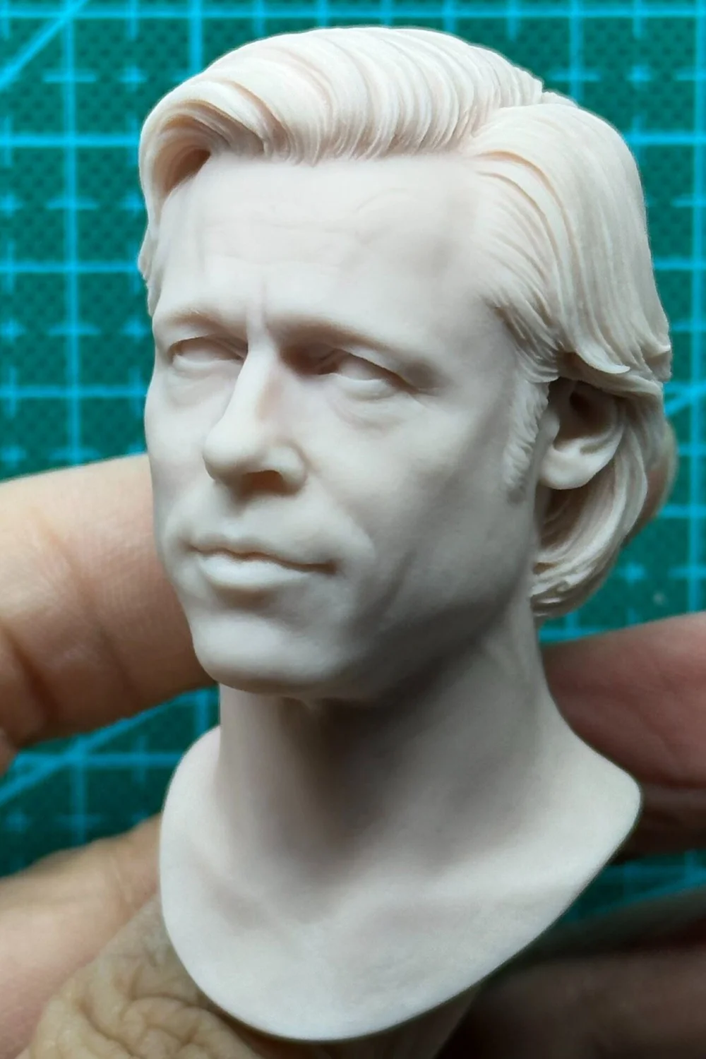 In Stock 1/6 Unpainted Famous Tough Guy American Movie Actor Brad Male Head Carving Model Fit 12inchs Action Figure Body