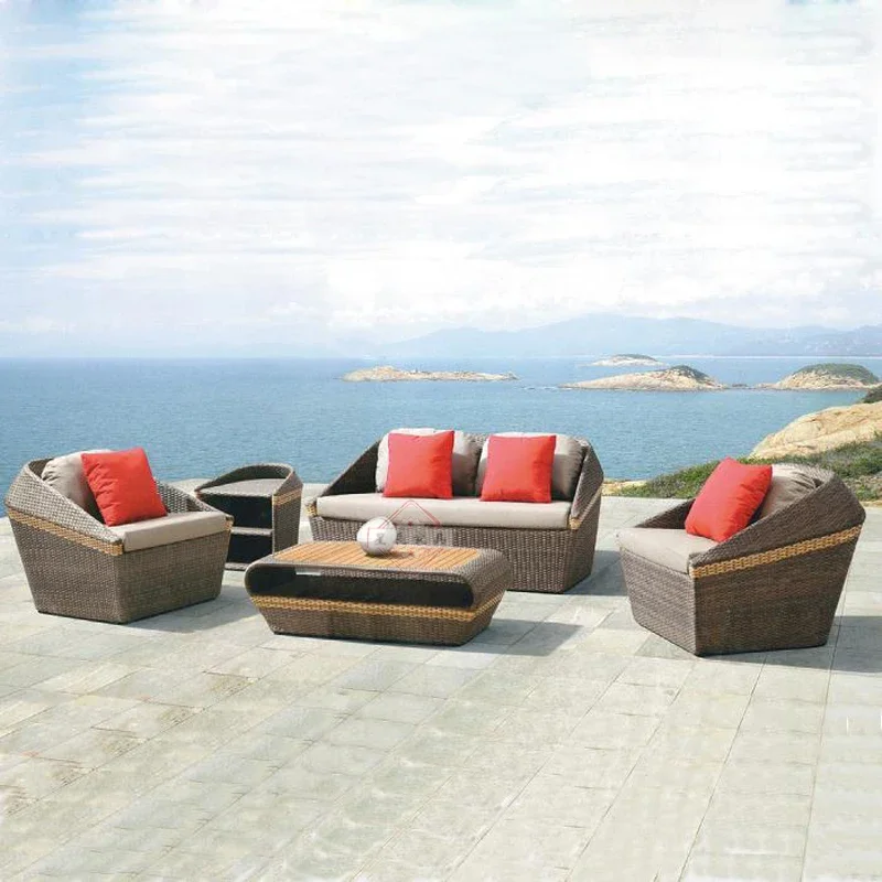 

Outdoor leisure rattan sofa sun room corner sofa rattan chair coffee table combination