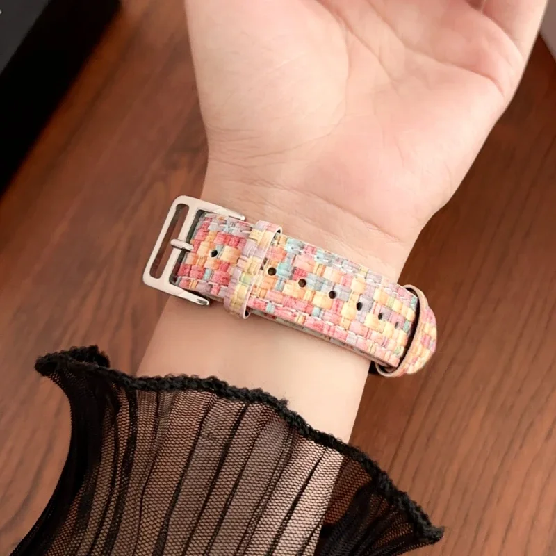 サムスンギャラクシーウォッチ用伸縮性不織布バンド,クラシックブレスレット,カウボーイストラップ,4, 5, 6, 47mm, 43mm, 42mm, 46mm,5pro,45mm 40mm、44mm