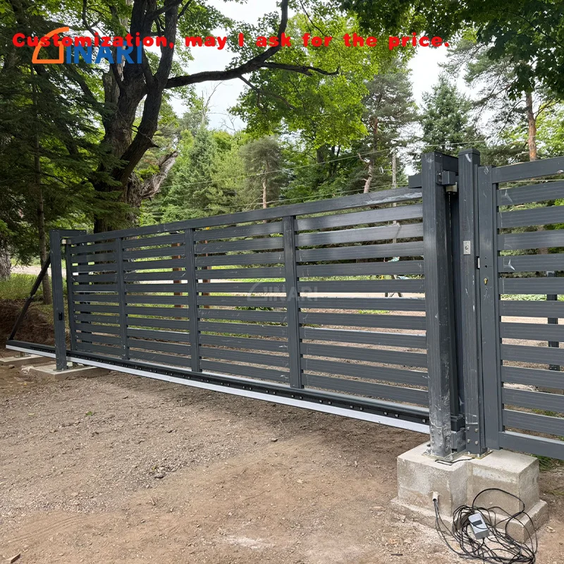 custom.Aluminum Automatic Cantilever Sliding Gate Motorized Heavy Duty Industrial Security Driveway Access Control