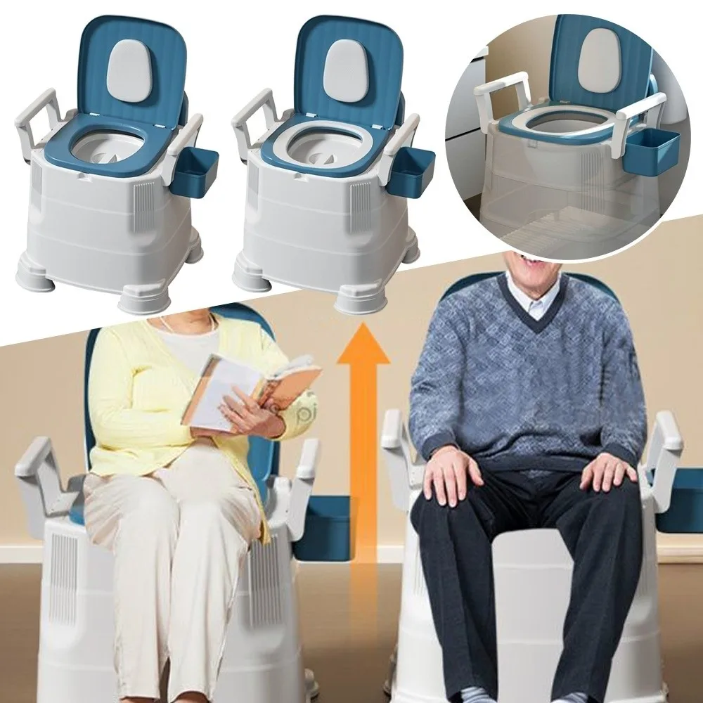 Toilettes mobiles portables confortables, cuvette de toilette antidérapante, chaise de toilette en plastique pour femmes enceintes âgées