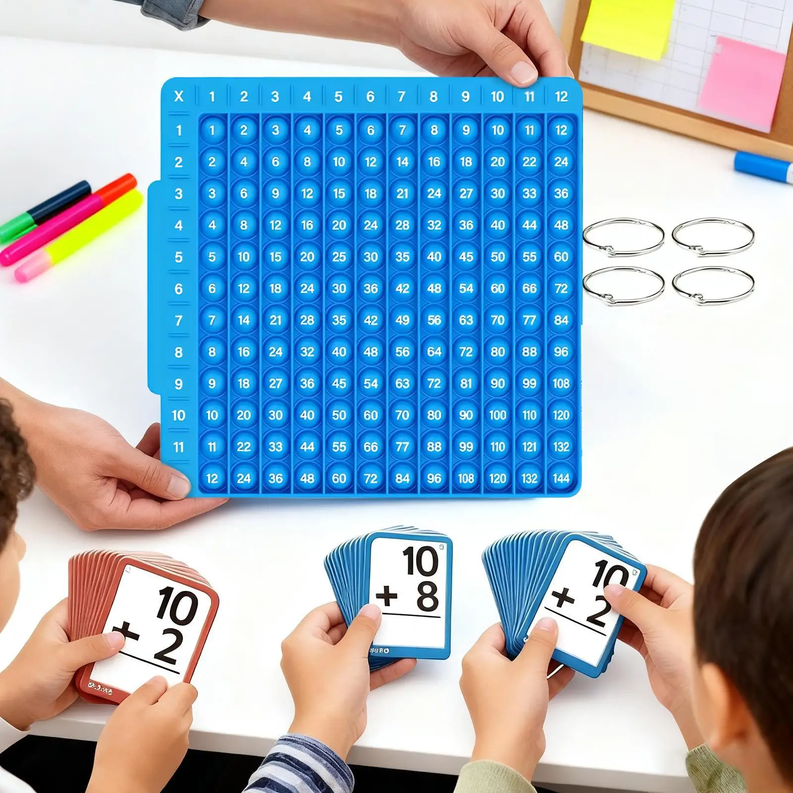 Basic Math Flash Cards Educational Games with Board Math Flash Cards Game for Kids Ages 1-6 Boys Girls Home Nursery Classroom