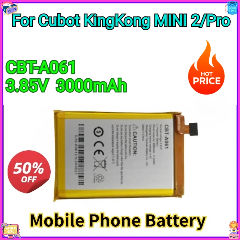 

Новый сменный аккумулятор для мобильного телефона 3,85 В 3000 мАч CBT-A061 для Cubot KingKong MINI 2/Pro