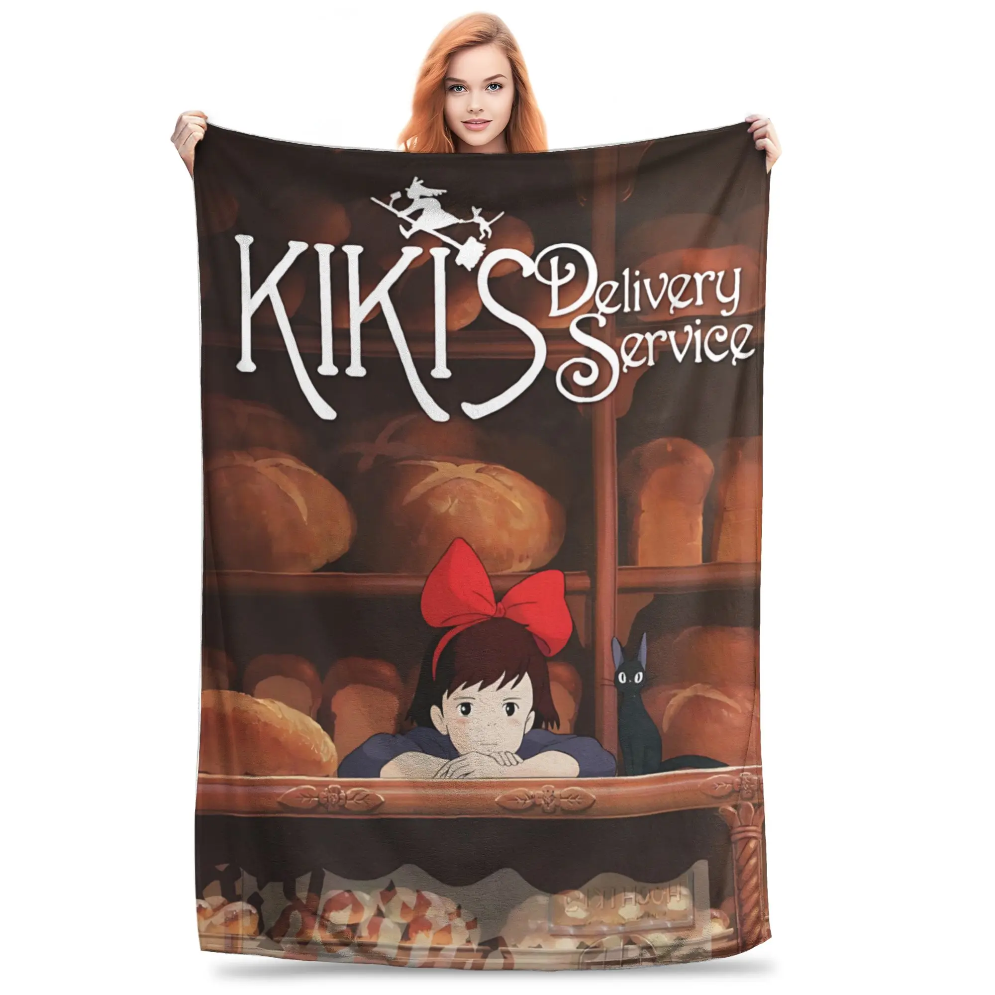 1PC home Cutecore Anime Kikis Delivery Services  Blanket Super Cosy Plush Home Living Room Sofa halloween