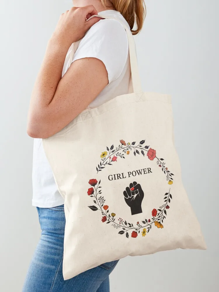 

Girl power Tote Bag shopping bag Women's shopper supermarket folding bag shopping logo