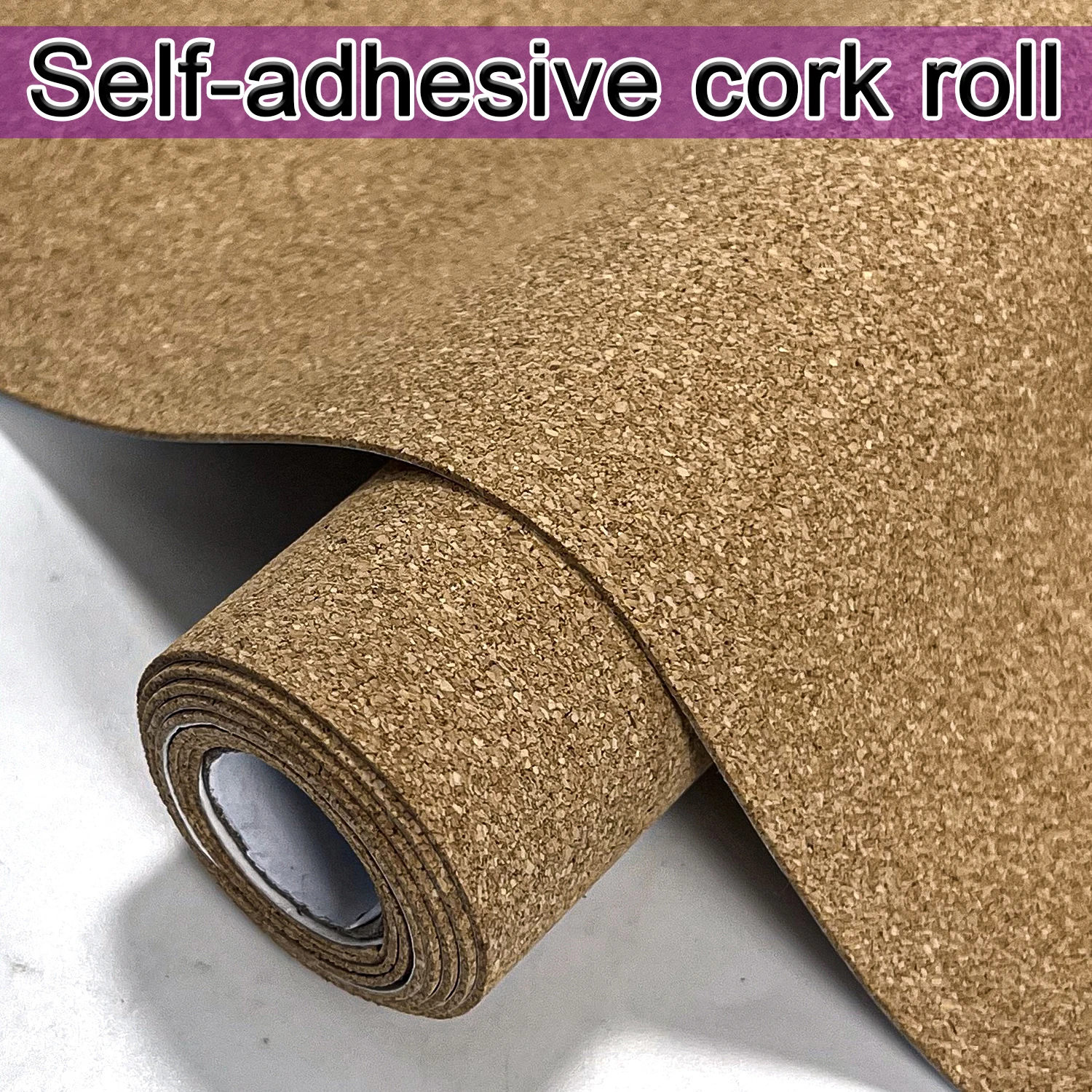 Self Adhesive Cork Roll 1 or 2 Mm Thick Natural Cork Sheets with Strong Adhesive Backing for DIY Coaster Bulletin Board 20x120cm