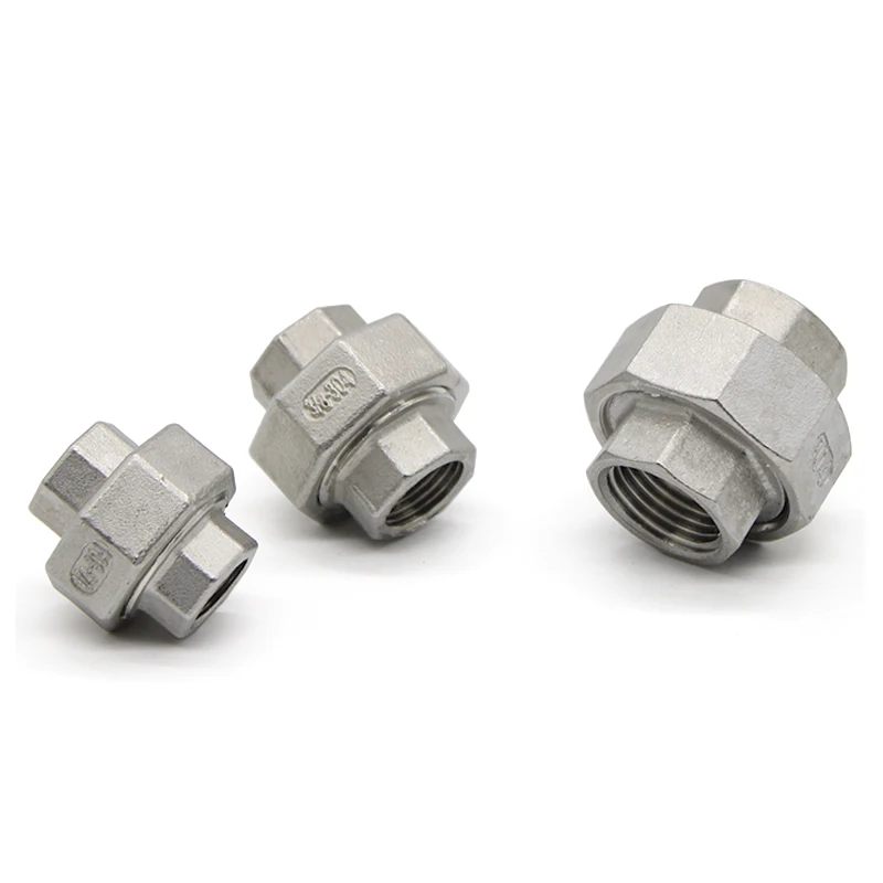 

1/4" 3/8" 1/2" 3/4" 1" BSPT Female Thread SS304 Stainless Steel Live Joint Coupling Union Connector Pipe Fitting