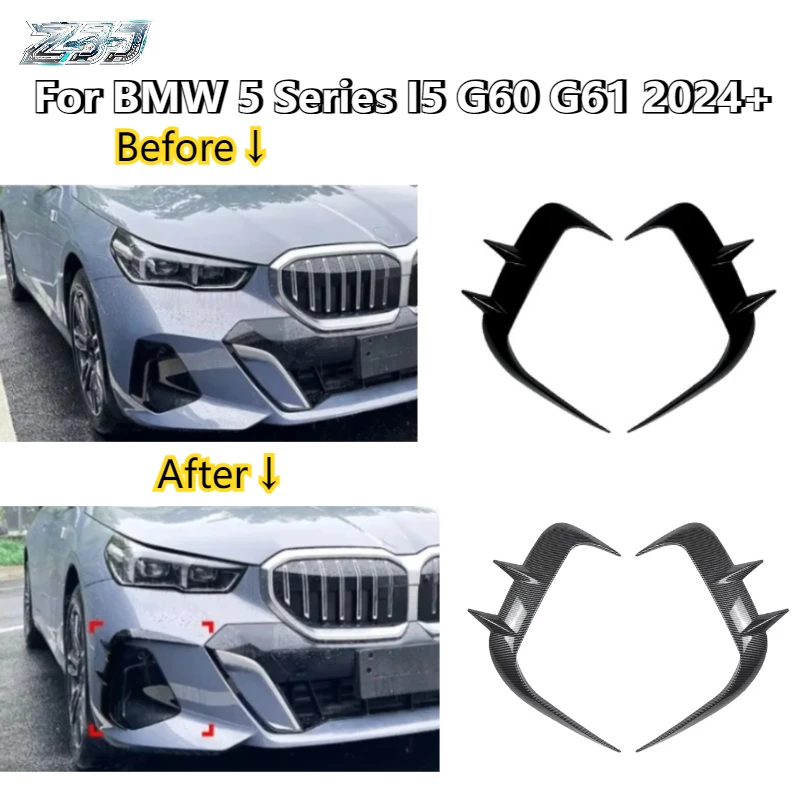 

Front Bumper Lip Splitter Spoiler For BMW 5 Series G60 G61 2024+ M Sport Gloss Black Car Body Protection