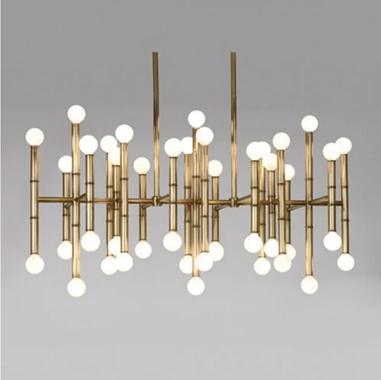 2025 Hanging Lights For Dining Room Post Modern Design Lamp Pendant Lighting Iron Tube Led Pendant Lights